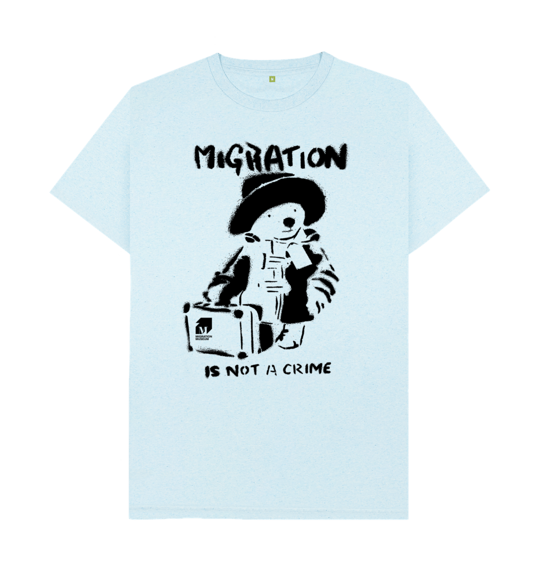 Light Blue Recycled Printed T-Shirt Front