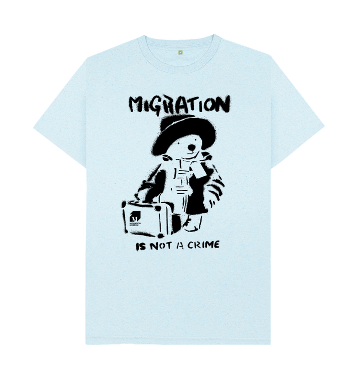 Light Blue Recycled Printed T-Shirt Front