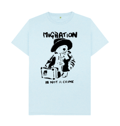 Light Blue Recycled Printed T-Shirt Front