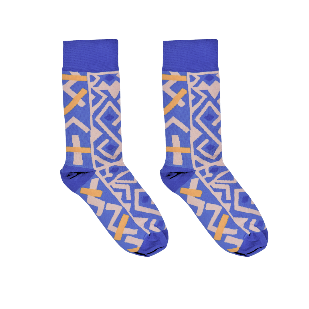 Afropop Kasai Purple Socks: Medium