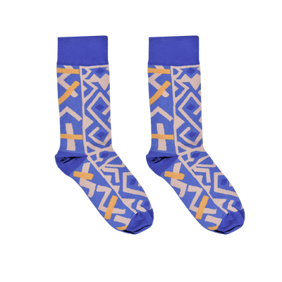 Afropop Kasai Purple Socks: Medium