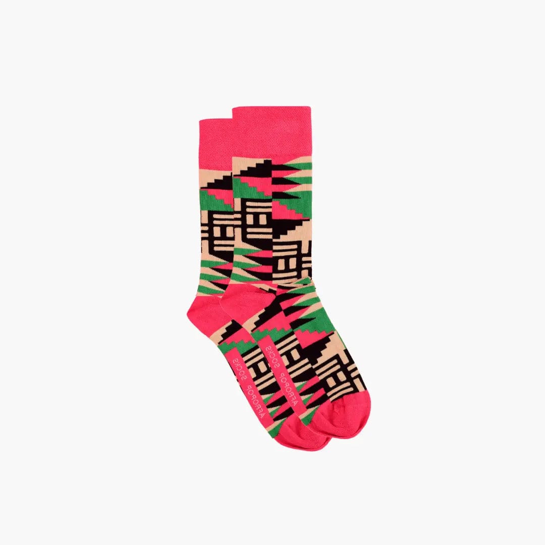 Scholar Socks (Pink): M Afropop