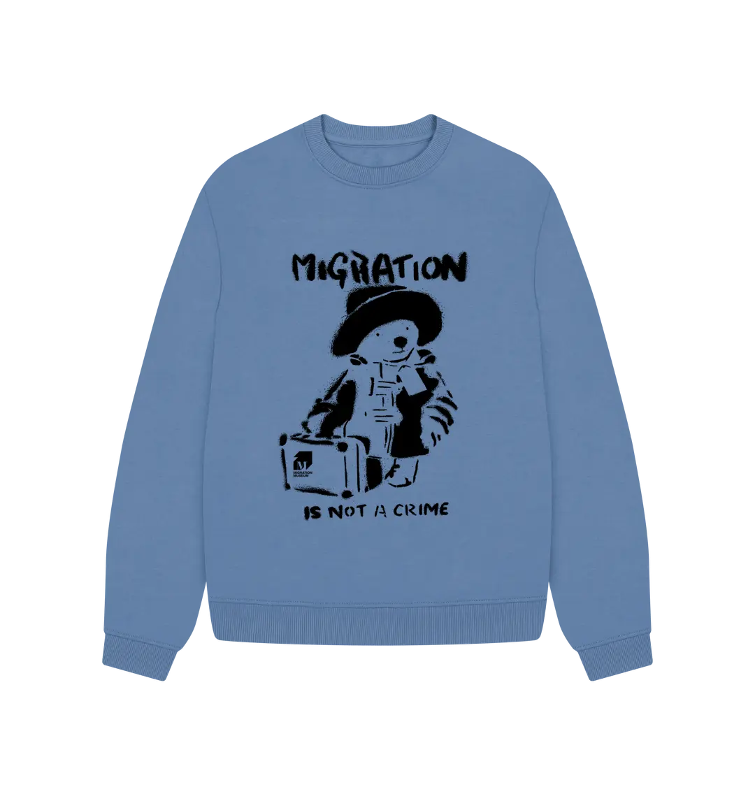 Solent Migration Is Not a Crime - Organic Cotton Women's Oversized Jumper