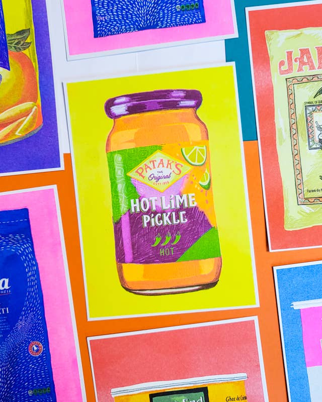 Hot Lime Pickle - A5 Risograph Print