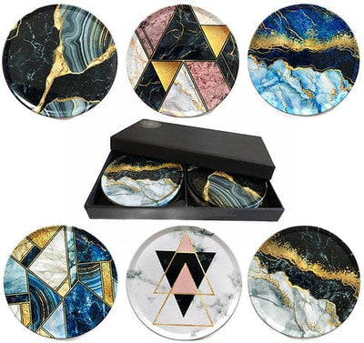 Celiya Home Set of 6 Coasters - Marble Print