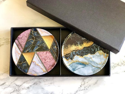 Celiya Home Set of 6 Coasters - Marble Print