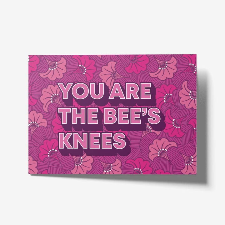 Shaven Raven Bees Knees African Print Greeting Card