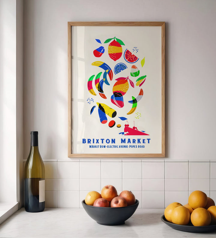 London Brixton Market, Illustrated Giclee Art Prints