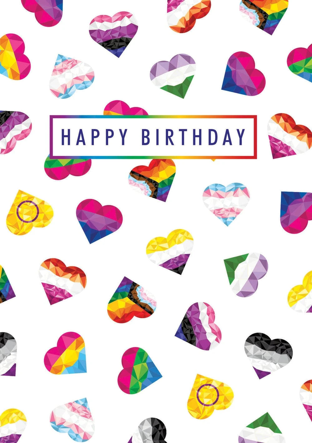 Shaven Raven Crystal Queer Heart Birthday Card