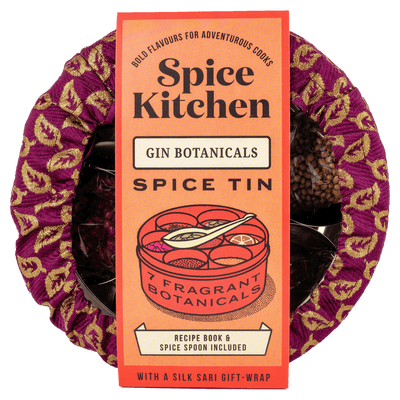 Gin Botanicals Spice Tin with Sari Wrap by Spice Kitchen - Migration Museum Shop