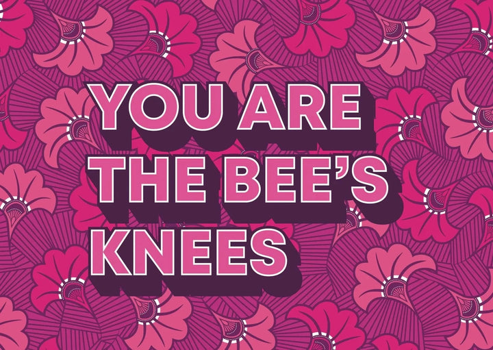 Shaven Raven Bees Knees African Print Greeting Card