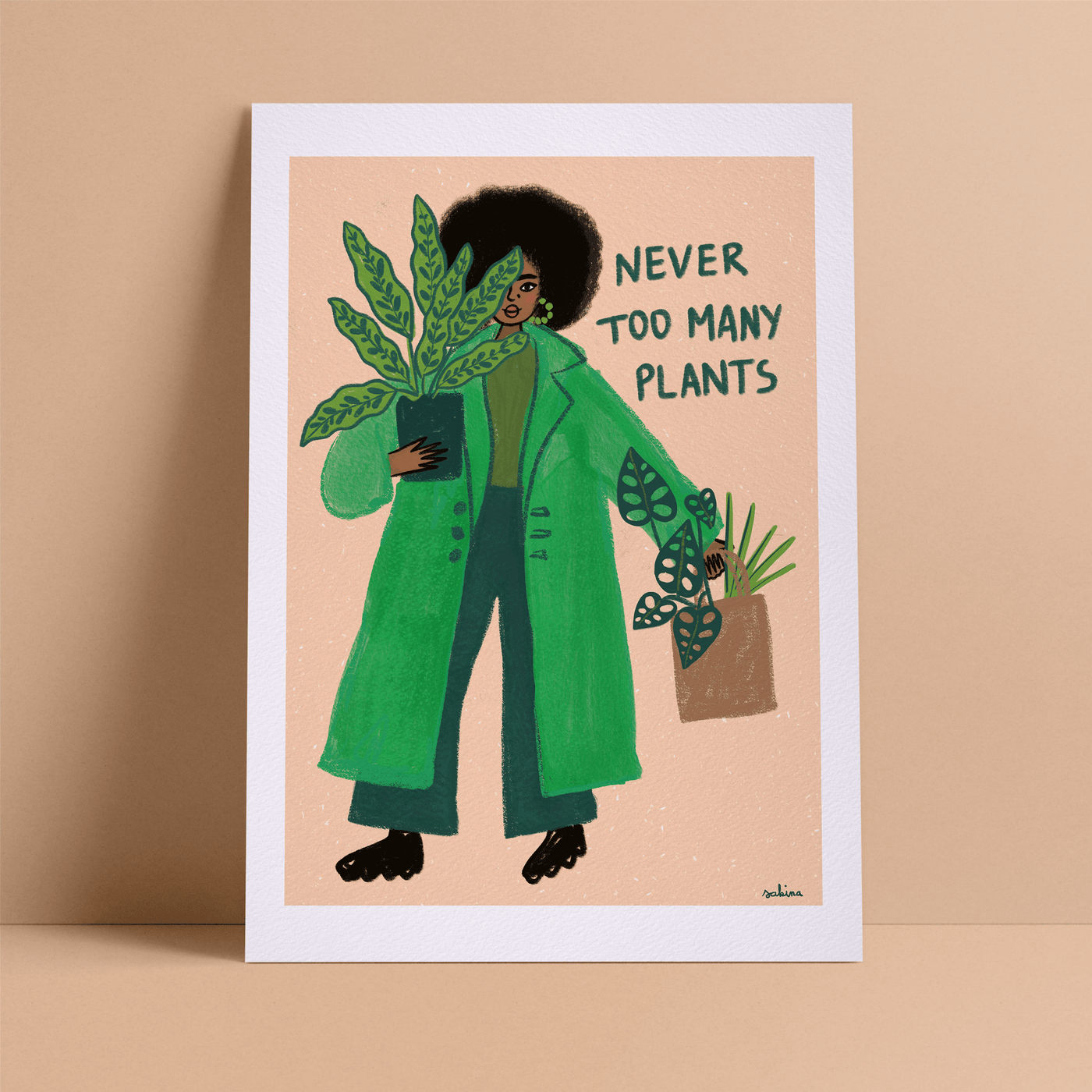 Never Too Many Plants A3 Print Hey, I'm Sakina