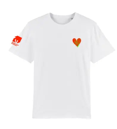 Nicole Chui x Migration Museum Embroidered Heart Organic T-shirt - White - Migration Museum Shop
