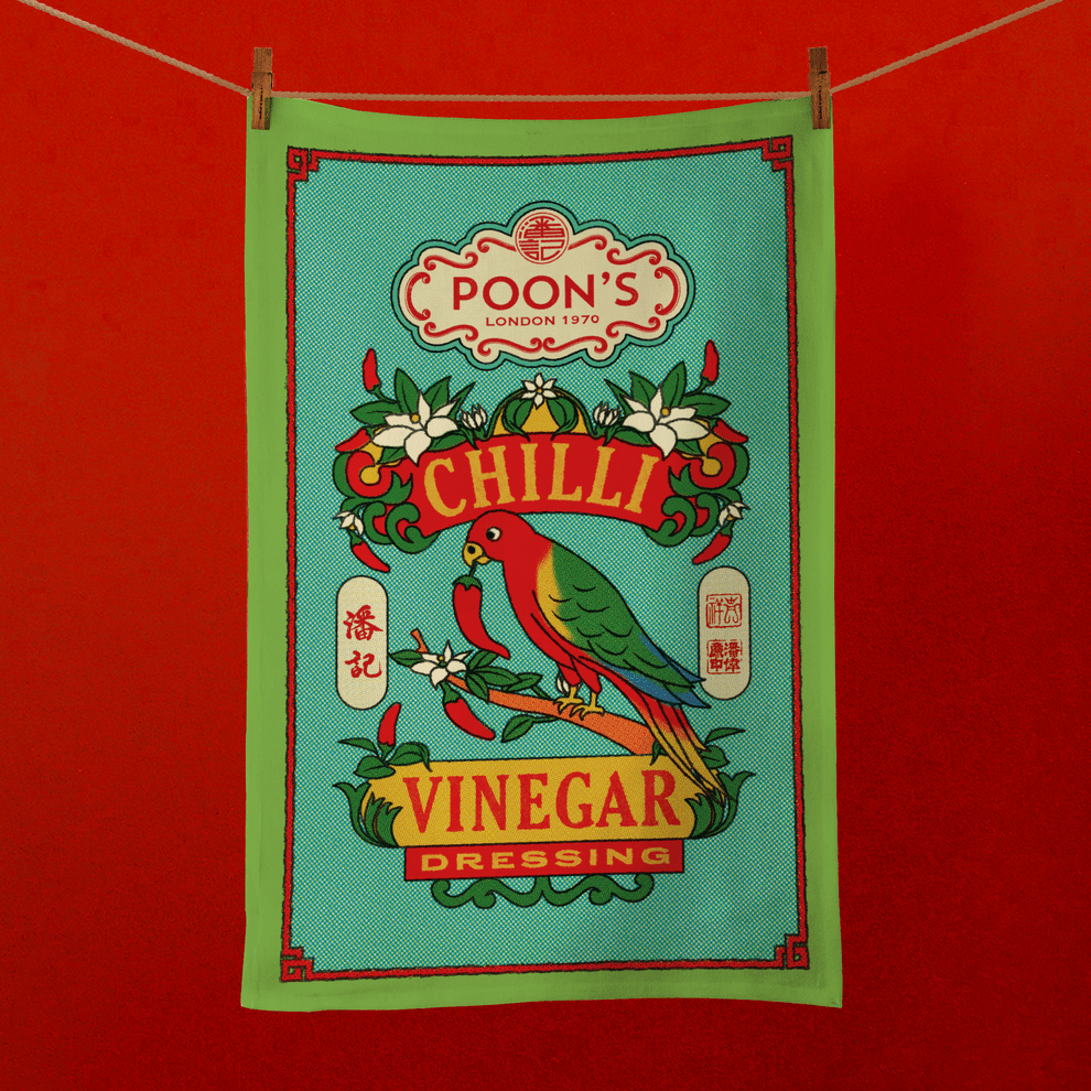 Poon's London Chilli Vinegar Tea Towel - Migration Museum Shop