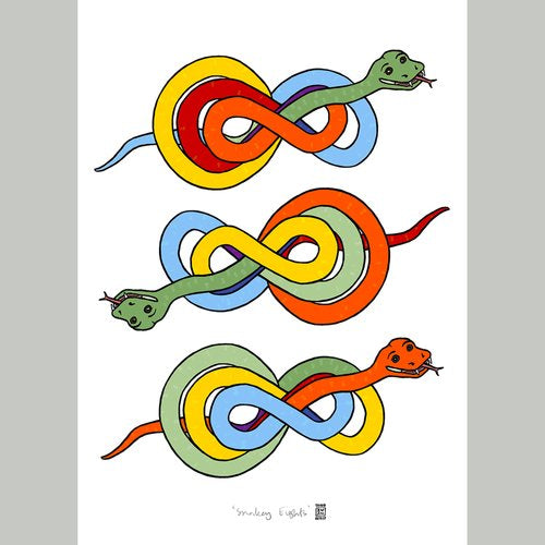 Sarah Kwan Snakey Eights A4 Print