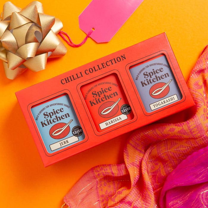 Spice Kit with 'Spice Kitchen' branding on an orange background