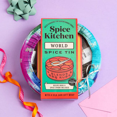 World Spice Blends & Rubs Spice Tin with Sari Wrap