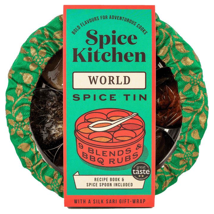 World Spice Blends & Rubs Spice Tin with Sari Wrap Spice Kitchen