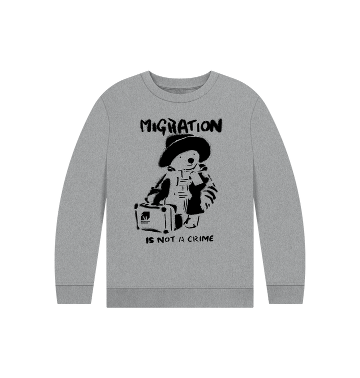Athletic Grey Migration Is Not A Crime - Children's Jumper