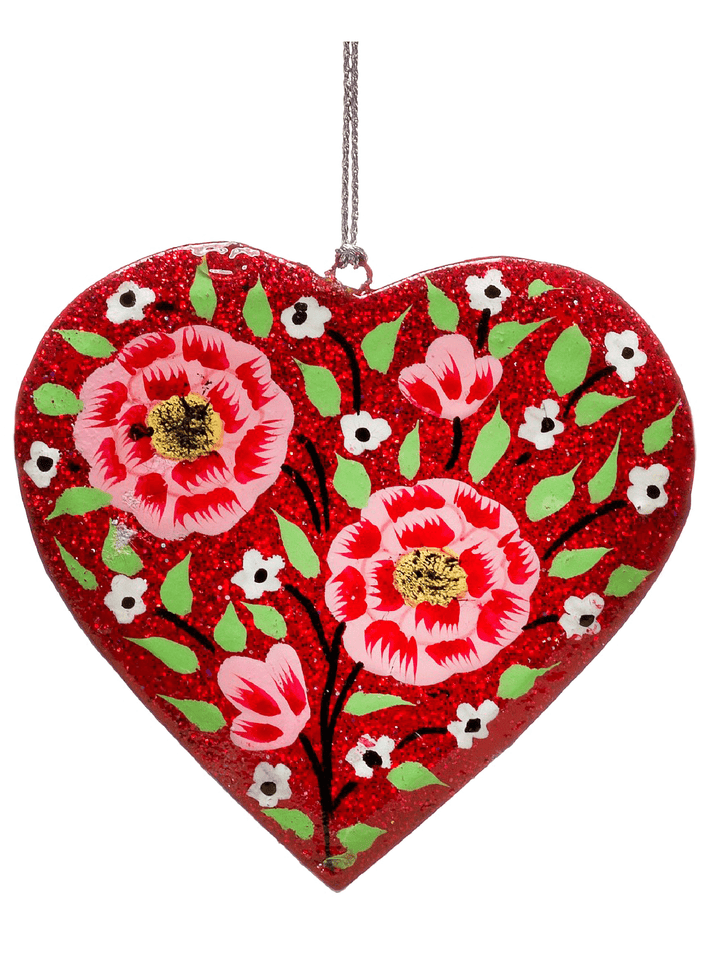 Valentine Collection Flat Heart Ornament: Red