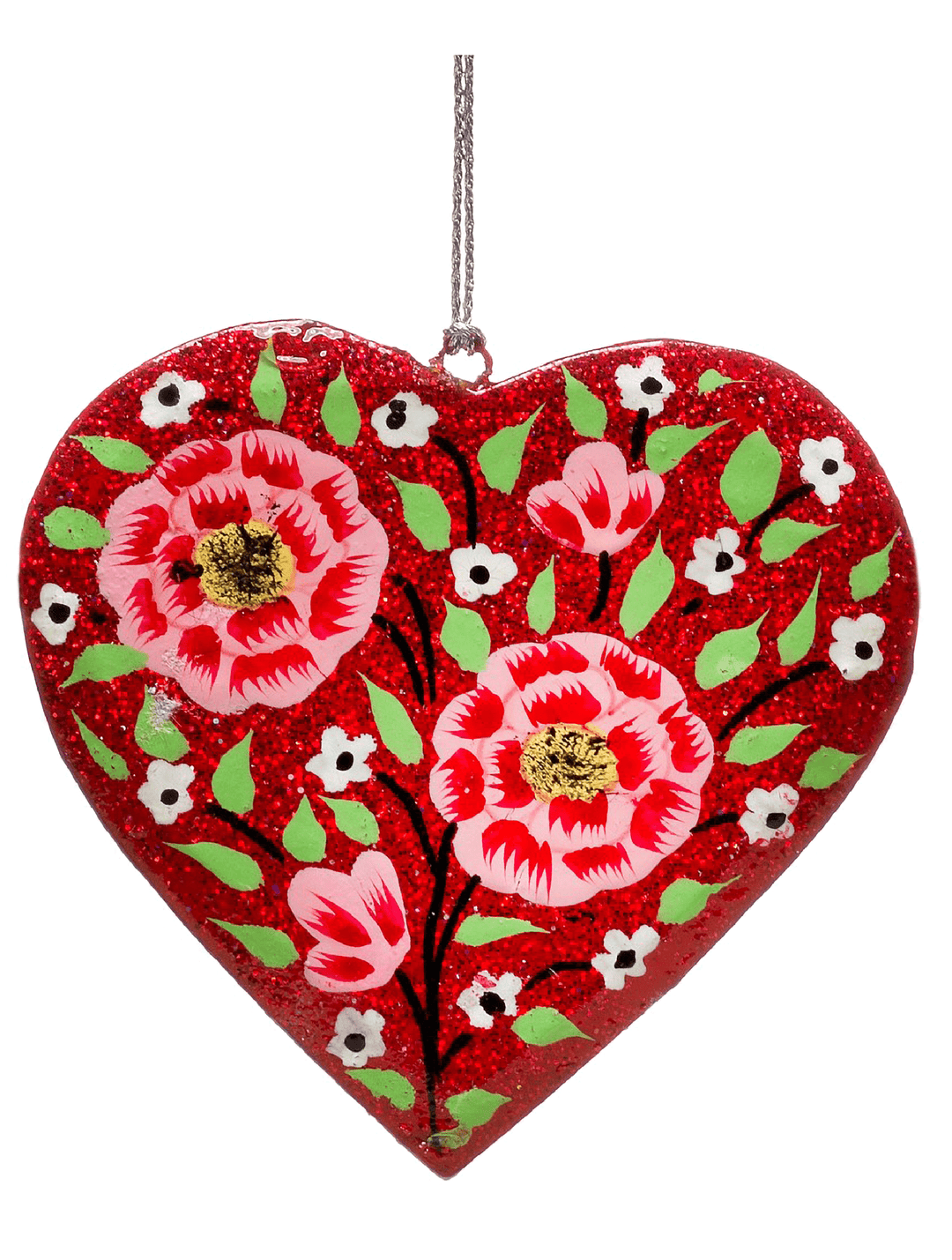Valentine Collection Flat Heart Ornament: Orange