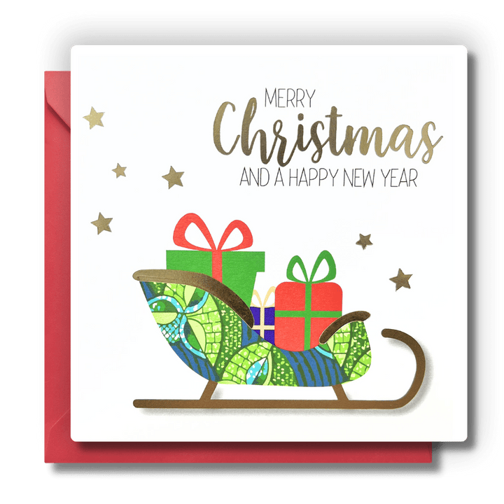 Afrotouch Santa Sleigh Christmas Card