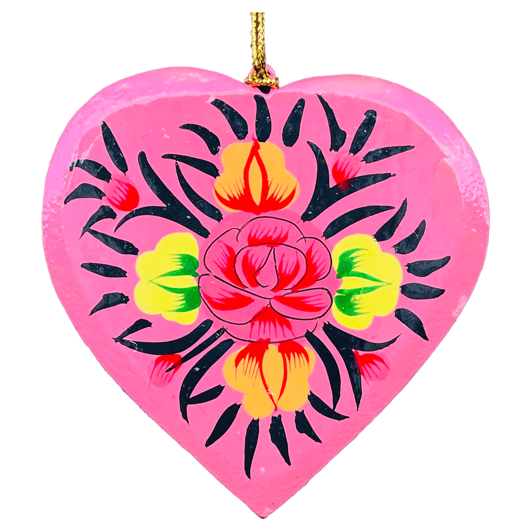 Valentine Collection Flat Heart Ornament: Orange