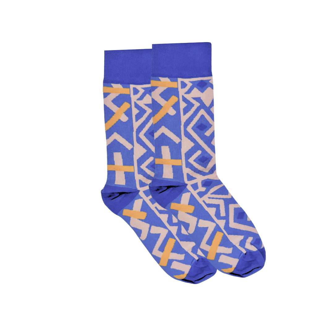 Afropop Kasai Purple Socks: Medium