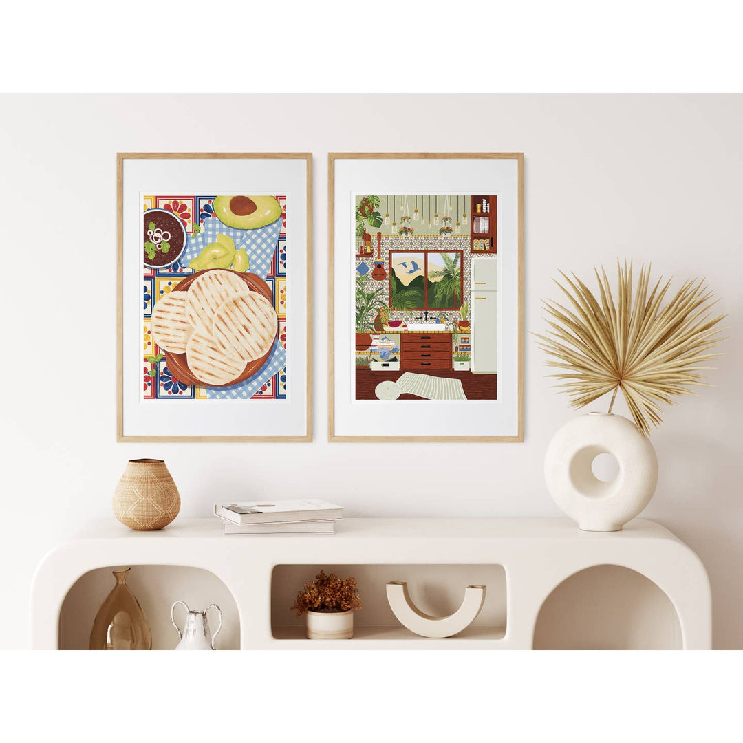Vero Illustrates Venezuelan Arepas & Tiles Art Print A3