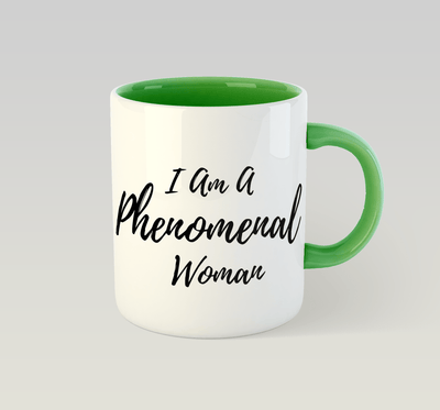 Phenomenal Woman Mug (Kente): Yellow