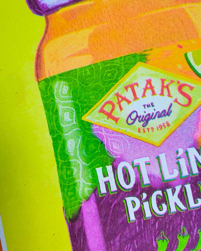 Hot Lime Pickle - A5 Risograph Print