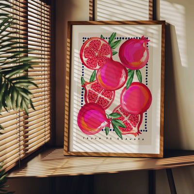 Pomegranate Illustration. Kitchen art print: A4