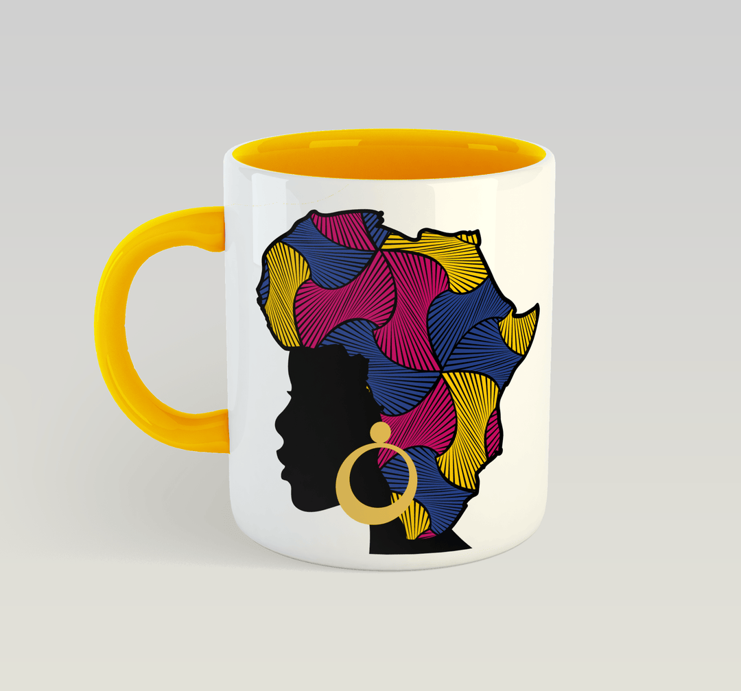 African Queen Mug (Swirls): Blue