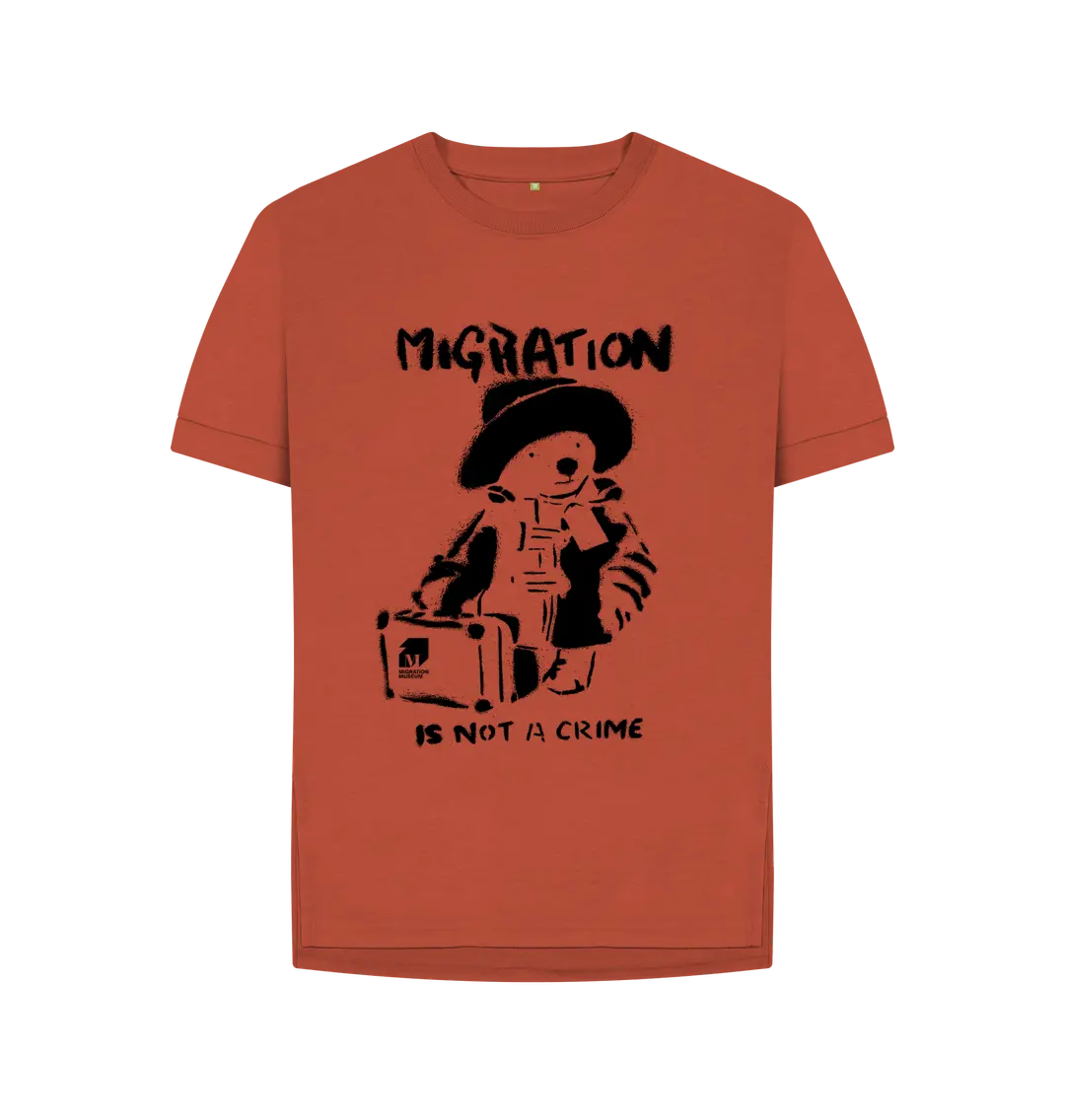 Rust Migration Is Not A Crime - Organic Cotton Women's Relaxed Fit T-shirt.