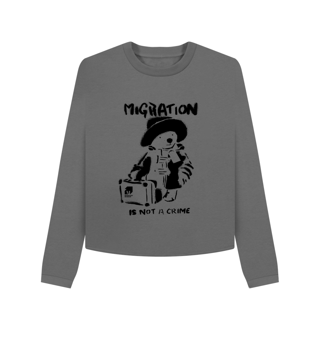 Slate Grey Printed Boxy Jumpers Front