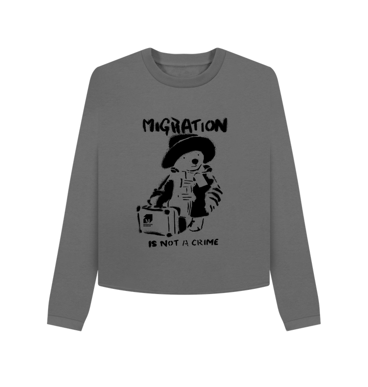 Slate Grey Printed Boxy Jumpers Front