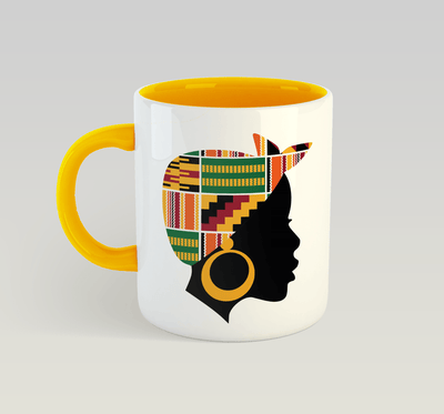 Phenomenal Woman Mug (Kente): Yellow