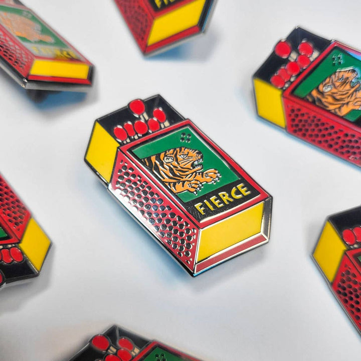 Fierce Tiger Matchbox Enamel Pin