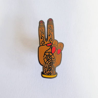 Peace Mehndi Hand Enamel Pin The Playful Indian