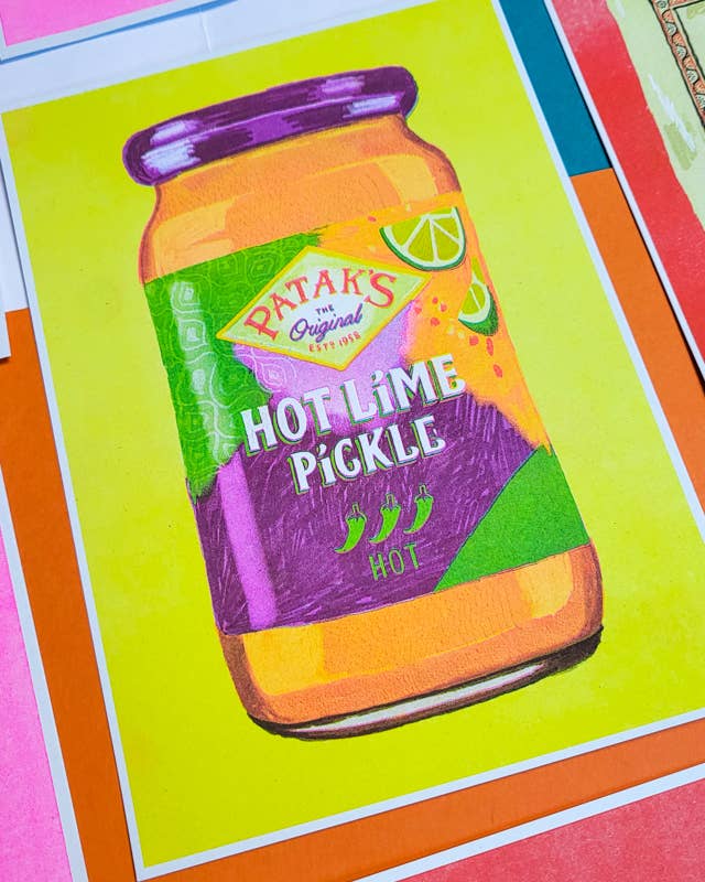 Hot Lime Pickle - A5 Risograph Print