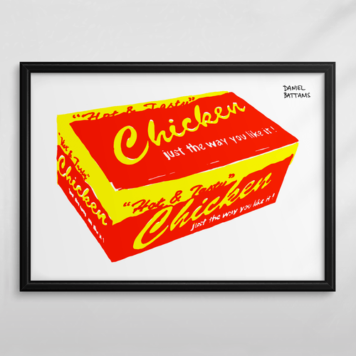 Daniel Battams Chicken Box A3 Print