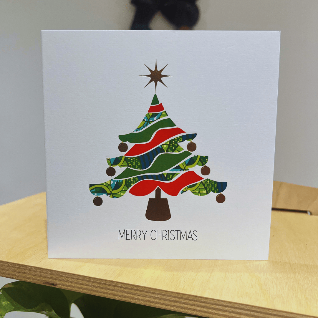 Afrotouch Sparkle Tree Christmas Card