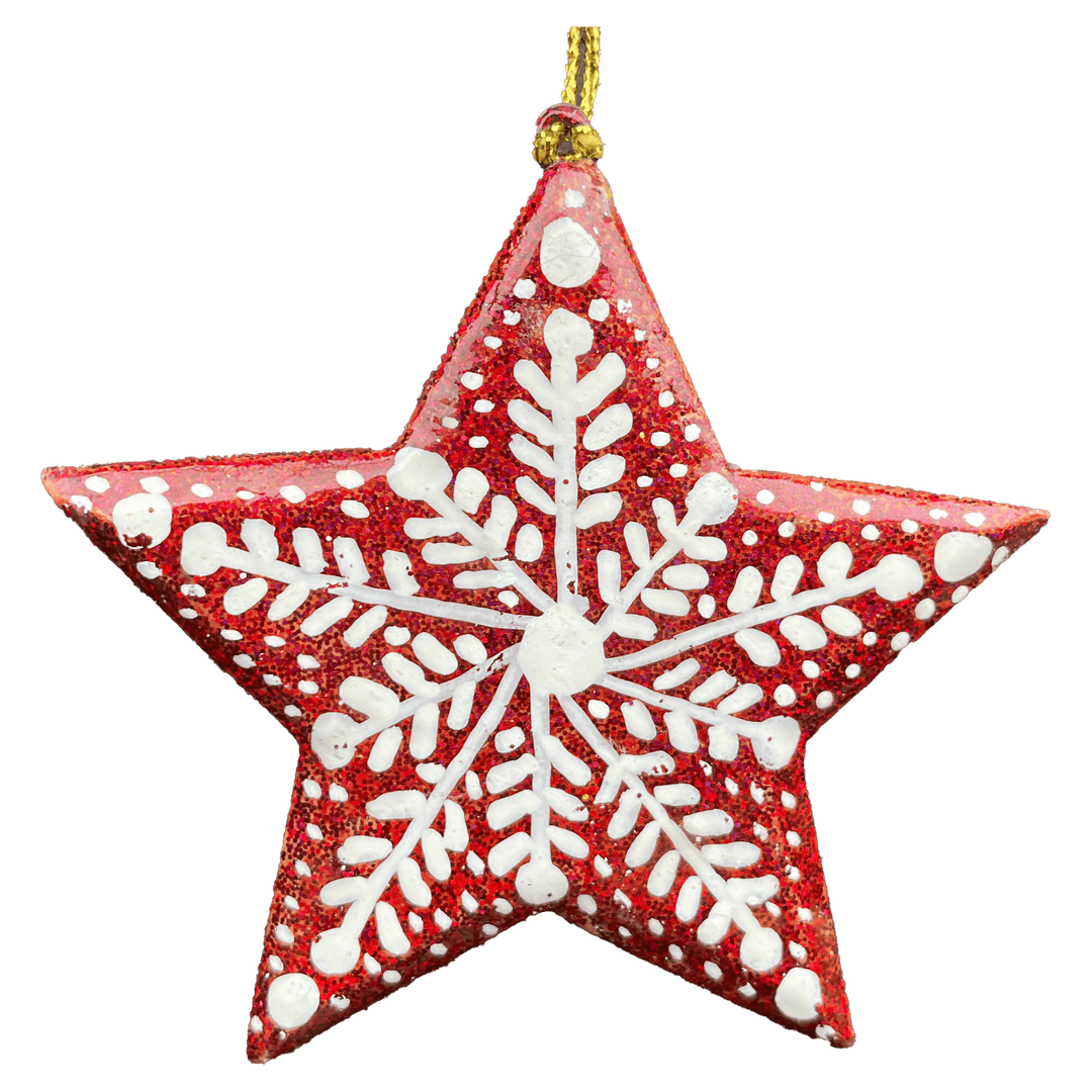 Hanging 2D Star, Papier-mache - Frozen 3": Turquoise