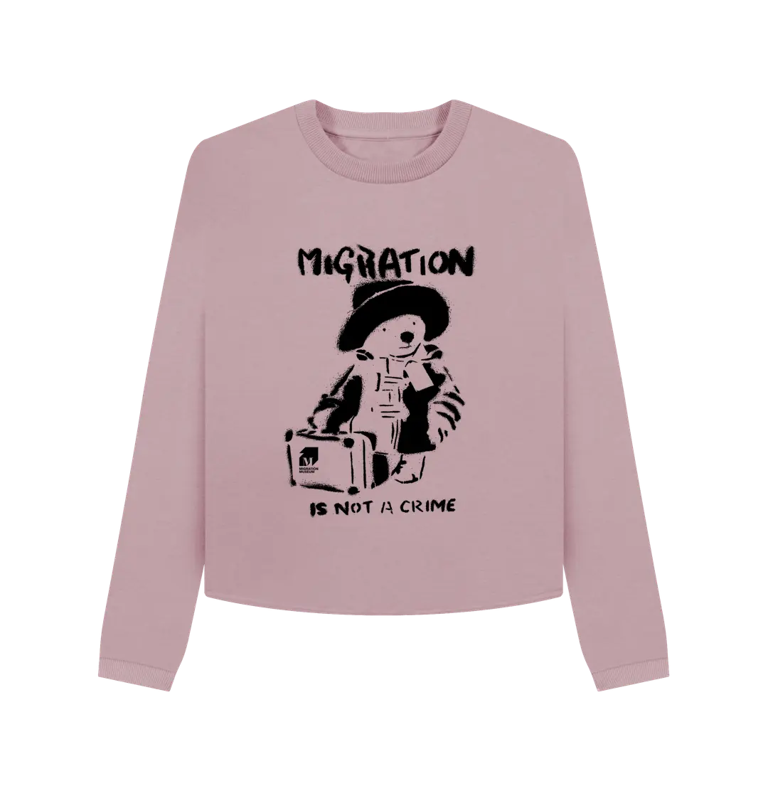 Mauve Migration is Not a Crime Organic Cotton Boxy Jumper