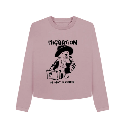 Mauve Migration is Not a Crime Organic Cotton Boxy Jumper