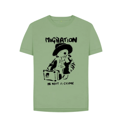 Sage Migration Is Not A Crime - Organic Cotton Women's Relaxed Fit T-shirt.