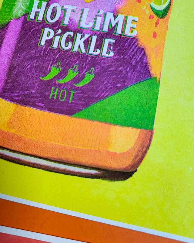 Hot Lime Pickle - A5 Risograph Print