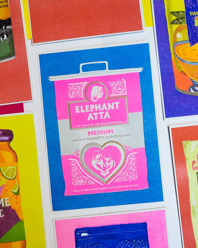 Elephant Atta - A5 Risograph Print