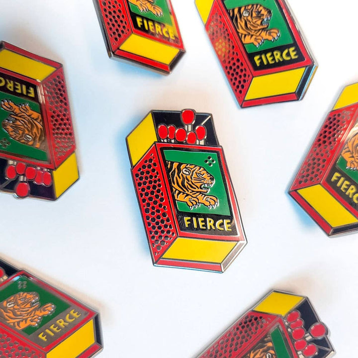 Fierce Tiger Matchbox Enamel Pin