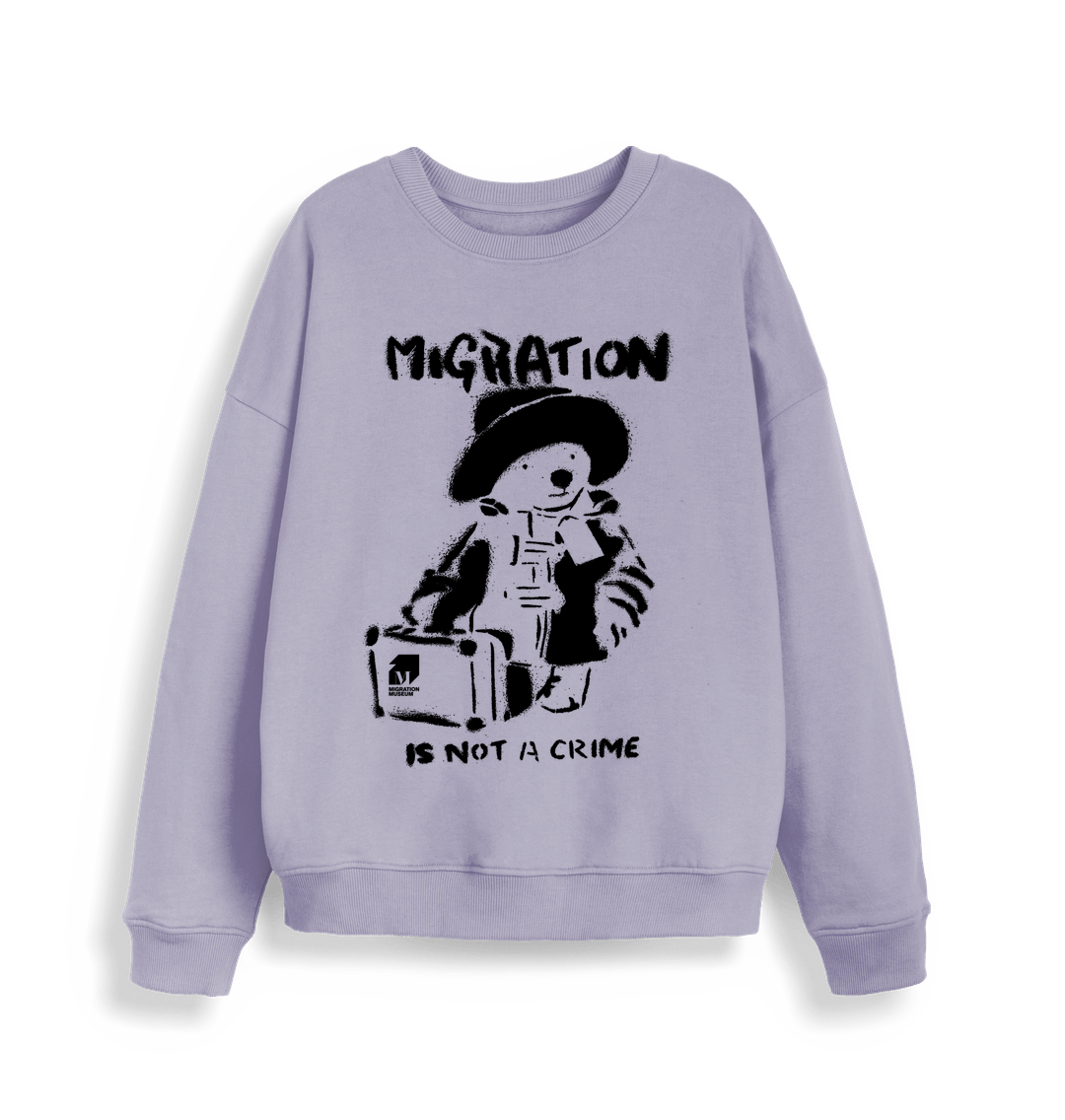 Lavender Migration is Not a Crime Women's Oversized Organic Sweatshirt